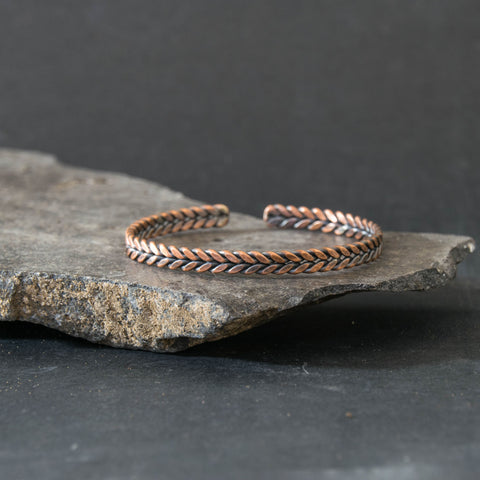 Copper Bracelet Brided Design Oxidize